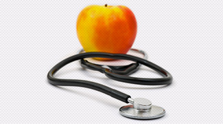 fruit and stethoscope