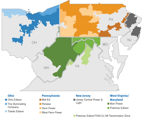 Potomac Edison Power Outage Map Service Territory