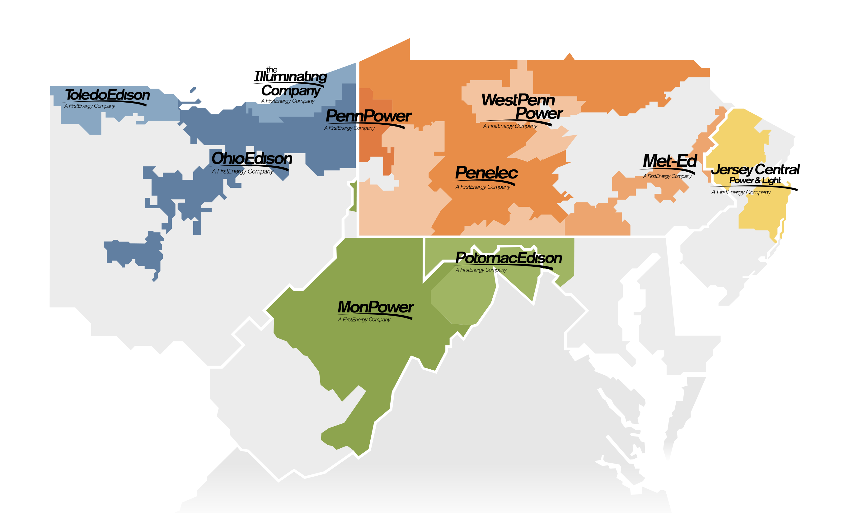 FirstEnergy Service Territory map