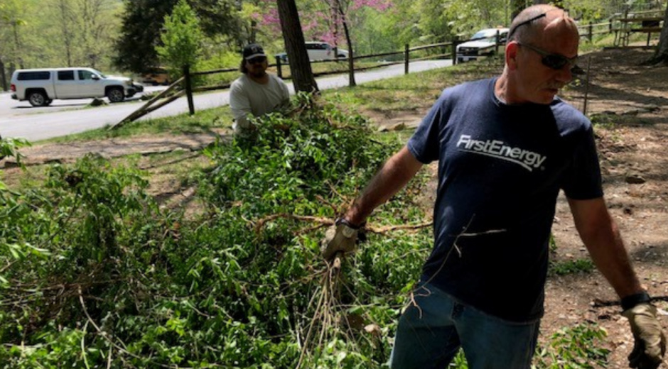 cunningham tree planting by potomac edison employees