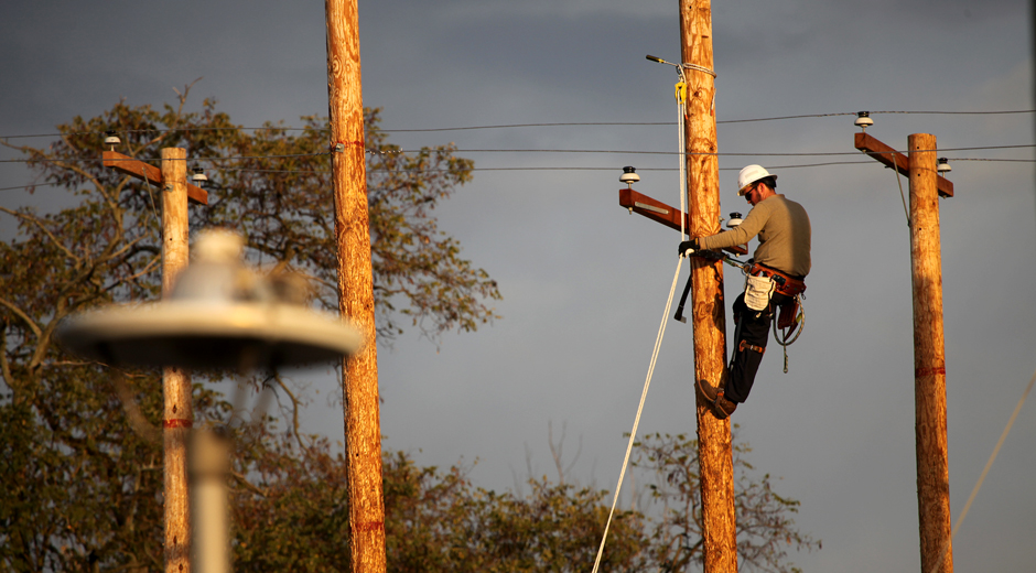 PSI student on pole