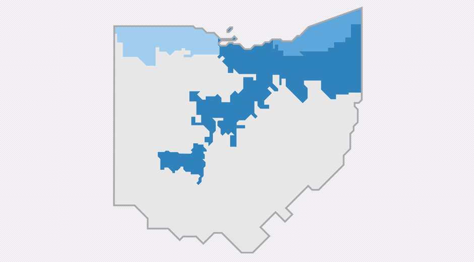 FE service territory map of Ohio