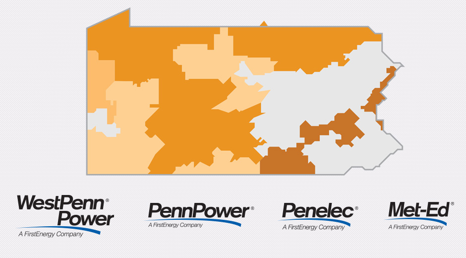 Map of FirstEnergy's Pennsylvania service area